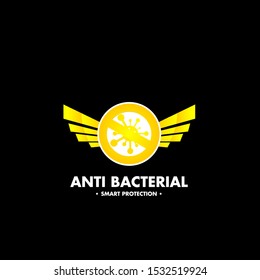 antibacterial and smart protection logo icon for health product