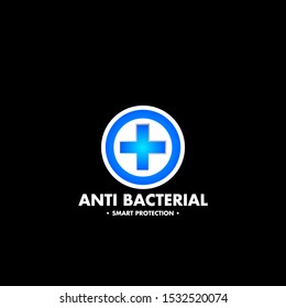 antibacterial and smart protection logo icon for health product