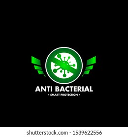 antibacterial and smart protection logo icon for health product