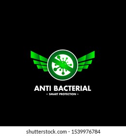 antibacterial and smart protection logo icon for health product
