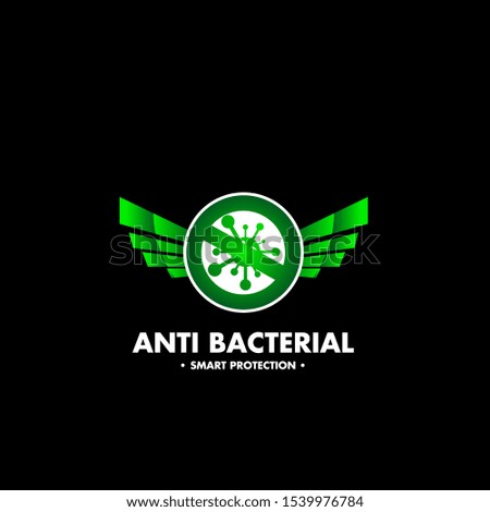 antibacterial and smart protection logo icon for health product