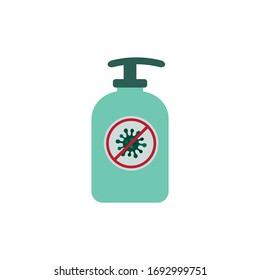 Antibacterial soap bottle vector icon, hygiene, sterile zone vector icon