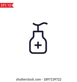Icono de la línea antibacteriana del jabón Vector