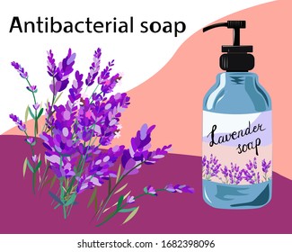 Antibacterial soap with the scent of lavender