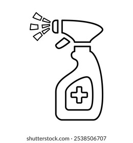 Antibacterial Spray Icon In Outline Style