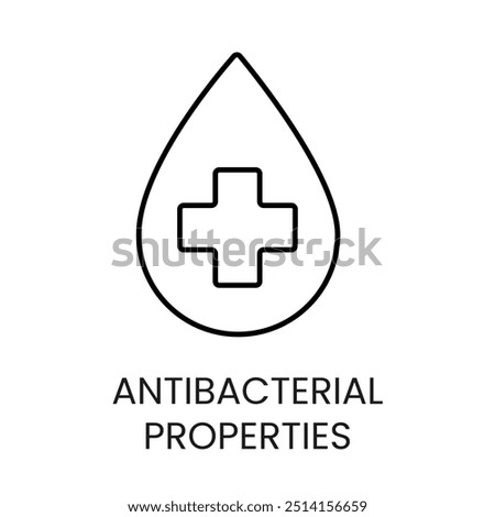 Antibacterial vector line icon with editable stroke.
