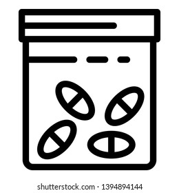 Antibiotic bag icon. Outline antibiotic bag vector icon for web design isolated on white background