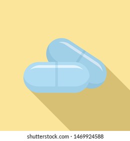 Antibiotic capsule icon. Flat illustration of antibiotic capsule vector icon for web design