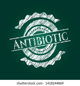 Antibiotic chalk emblem. Vector Illustration. Detailed.