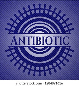 Antibiotic emblem with jean background