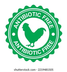 Antibiotic free chicken meat label.