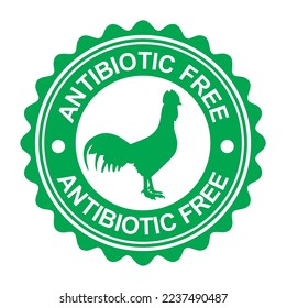 Antibiotic free chicken meat label.