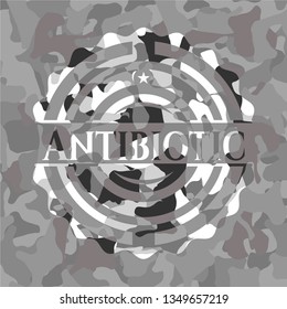 Antibiotic grey camouflage emblem