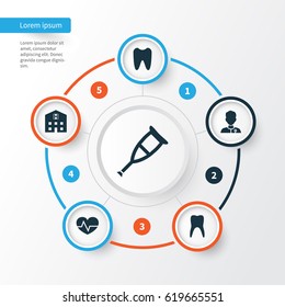 Antibiotic Icons Set. Collection Of Claw, Healer, Spike And Other Elements. Also Includes Symbols Such As Retreat, Spike, Dental.