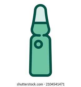 Vector de contorno de ícono de inyección de antibióticos. Comprimido de medicina. Bacterias de la piel