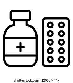 A antibiotic medicine jar with pills strip 