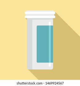 Antibiotic plastic jar icon. Flat illustration of antibiotic plastic jar vector icon for web design