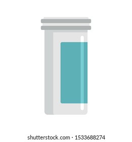 Antibiotic plastic jar icon. Flat illustration of antibiotic plastic jar vector icon for web design