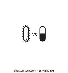 Antibiotic resistance icon design isolated on white background. Vector illustration