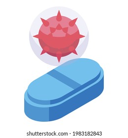 Antibiotic resistance icon. Isometric of Antibiotic resistance vector icon for web design isolated on white background