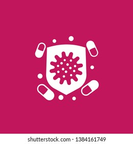 Antibiotic Resistance Icon, Resistant Virus