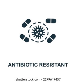 Antibiotic Resistant icon. Monochrome simple Allergy icon for templates, web design and infographics