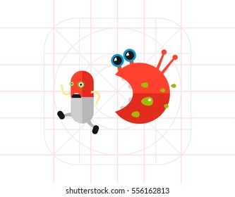 Antibiotic Running from Bacteria Icon