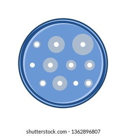 Antibiotic sensitivity analysis of bacteria in petry dish, vector flat design