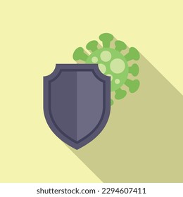 Vector plano de icono de escudo antibiótico. Medicamento bacteriano. Resistente a virus
