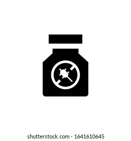 Antibiotic vector icon in black flat shape design isolated on white background