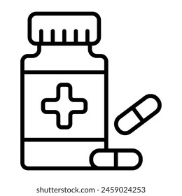 Antibiotic Vector Line Icon Design