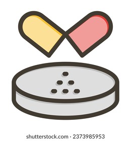 Antibiotic Vector Thick Line Filled Colors Icon For Personal And Commercial Use.
