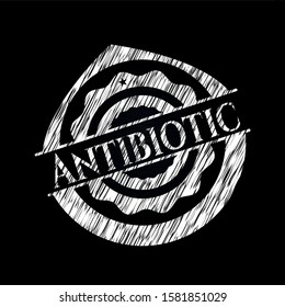 Antibiotic written with chalkboard texture. Vector Illustration. Detailed.