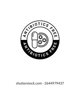 antibiotics free icon design vector template