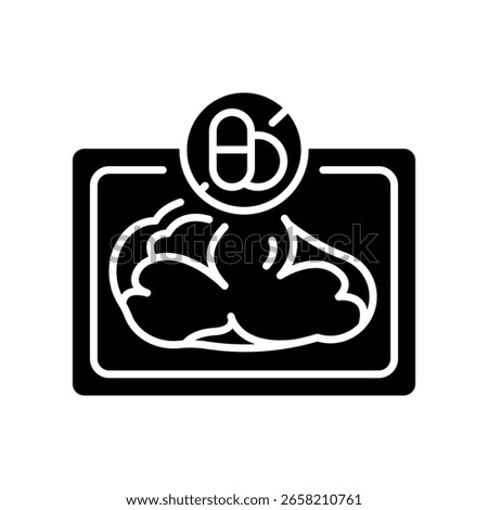 Antibiotics free meat black flat icon for digital and print projects.  Minimal clean icons for apps and websites. Modern simple icons for UI UX and branding