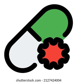 Antibiotics medication capsule for coronavirus patient layout