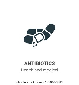Antibiotics vector icon on white background. Flat vector antibiotics icon symbol sign from modern health and medical collection for mobile concept and web apps design.