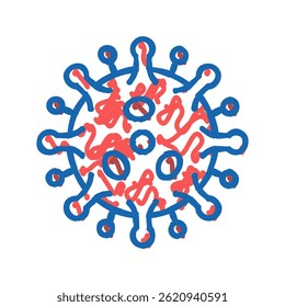 antibodies attacking virus doodle icon sketch vector. antibodies attacking virus sign. isolated symbol illustration