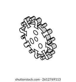 antibodies attacking virus isometric icon vector. antibodies attacking virus sign. isolated symbol illustration