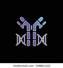 Antibodies blue gradient vector icon