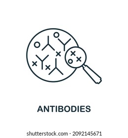 Antibodies icon. Line element from bioengineering collection. Linear Antibodies icon sign for web design, infographics and more.