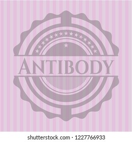 Antibody badge with pink background