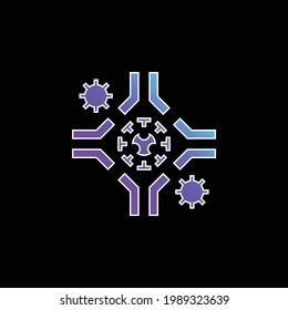 Antibody blue gradient vector icon