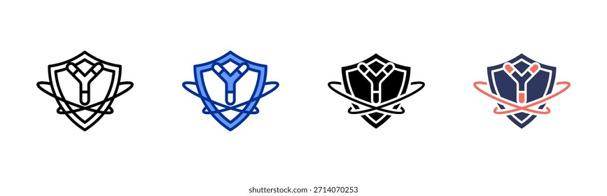 Conjunto de iconos de formación de anticuerpos colección de estilo múltiple