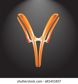 antibody, high technology microbiology representation, on a dark background