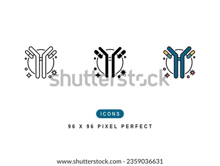 Antibody Icon. Antigen Molecule Bond Symbol Stock Illustration. Vector Line Icons For UI Web Design And Presentation