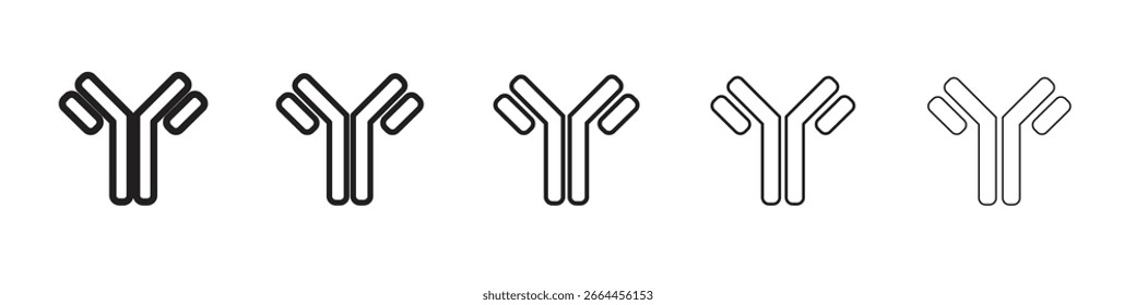 Icono de anticuerpo línea arte Vector colección sobre fondo blanco