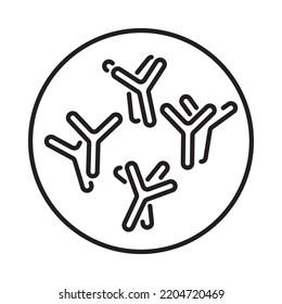 Antibody icon. Outline style. Vector. Isolate on white background.