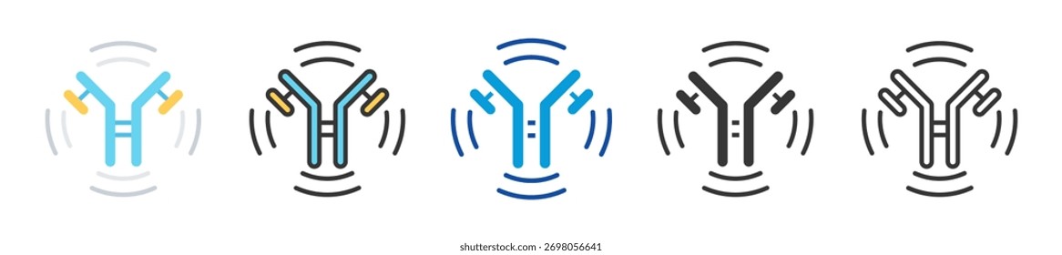 Antikörper-Symbol-Set Multi-Stil verschiedene Sammlung