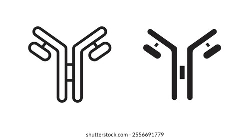 Antibody icon set in Thin line black color.